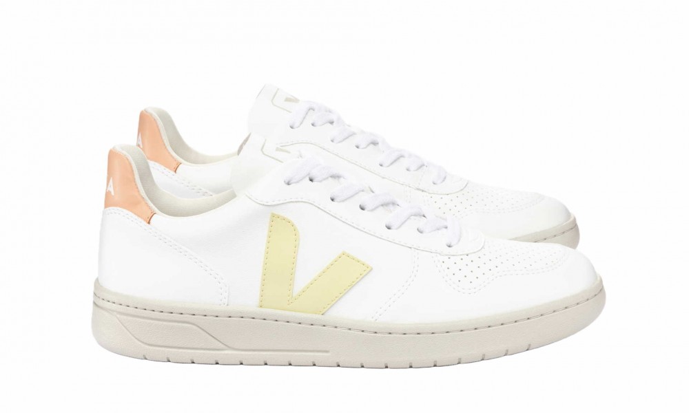 Veganer Sneaker | VEJA V-10 CWL White Sun Peach