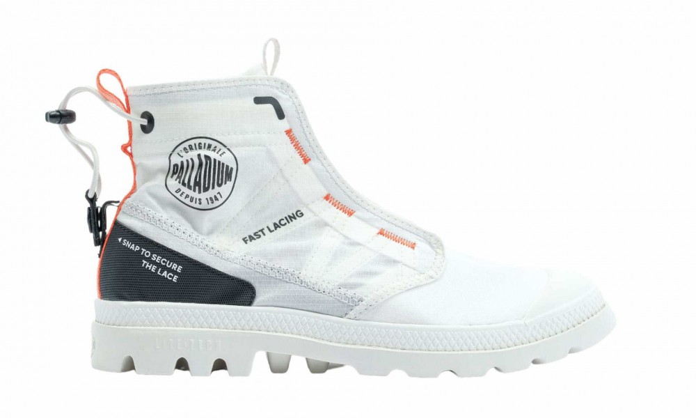 Veganer High-Top Sneaker | PALLADIUM  PAMPA TRAVEL LITE RS STAR WHITE/BLACK