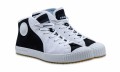 Veganer Mid Top Sneaker | KOMRADS ICNS PARTIZAN BLACK & WHITE