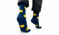Vegane Socken | KABAK Organic Cotton Socks Navy Blue Lemon Big Dots